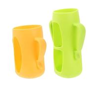 PERSELOSO 2pcs Silicone Feeding Bottle Covers for Milk Bottles Non-Slip Bright Design for Newborns Protective Sleeves Yellow Green