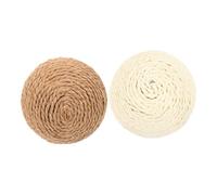 PERSELOSO 2pcs Sisal Ball Cat Teasing Stick Jute Rope Cat Scratcher Ball Interactive Kitten Scratching Toy for Home Play Scratching