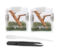 PERSELOSO 2Pcs Small Jumping Spider Habitat Box Breeding Terrarium Container for Florida Spiders Suitable for Pet Insects and Reptiles