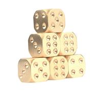 PERSELOSO 2Pcs Solid Brass Dice Metal Dices for Pub Bar Entertainment Unique Polished Design for Game Gatherings