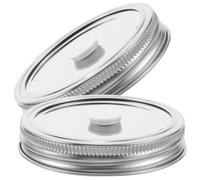 PERSELOSO 2pcs Stainless Steel Mason Jar Vacuum Lids Kit Split Design for Food Storage Fermentation Airtight Seal Freshness Preservation with Vacuum Valve