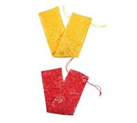 PERSELOSO 2pcs Thickened Brocade Storage Bags with Elegant Tassels for Calligraphy and Paintings Chinese Style Wedding Pouches for Organizing Valuable Items