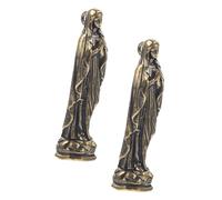 PERSELOSO 2pcs Vintage Brass Jewelry Making Charms Antique Brass Saint Mary Pendant Keychain for DIY Bracelets Necklaces Earrings Crafting