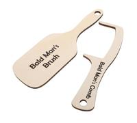 PERSELOSO 2pcs Wooden Bald Man Hair Brush Gentler Scalp Massage Combs for Men Unique Novelty Gag Comb for Social Events