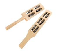 PERSELOSO 2pcs Wooden Jingle Hand Bells Musical Noise Makers for Fun Shaking Tapping Instruments Enhance Hand Eye Coordination for Music Classes Playtime