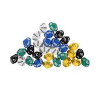 PERSELOSO 30pcs Multi-sided Place Value Dice for Board Games and Parties Brightly Colored Educational Dices for Fun and Entertainment Activities for Tabletop Games and Role Play