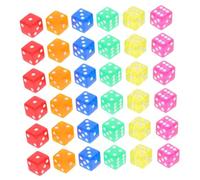 PERSELOSO 36pcs Transparent Rounded Cube Acrylic Dice Set Smooth Edged Game Dice for Board Games Math Teaching Props Party Entertainment Educational Activities