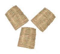 PERSELOSO 3pcs Handmade Rabbit Grass Mat Multipurpose Small Animal Bedding Straw Nest for Bunny Hamster Guinea Pig Easy to Clean Natural Woven Hideout