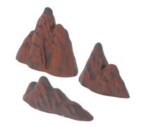 PERSELOSO 3pcs Miniature Mountain Decor Ceramic Figurines for Fairy Garden and Moss Space-saving Versatile Green Plant Support, Coffee Colour, Zen Garden Desktop Accessories