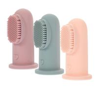 PERSELOSO 3pcs Silicone Toothbrush Soft Finger Brushes for Boy Girl Toddlers Gentle Cleaning Gum Massage for Developing Oral Habits Easy Hanging Design