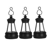 PERSELOSO 3pcs Solar Lanterns Outdoor Hanging Lights Soft LED Decorative Garden Solar Lamp for Patio Non-Glare Cozy Ambiance Sturdy Plastic Powered Lighting