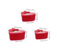 PERSELOSO 3pcs Valentine’s Day Heart-shaped Boxes with Lids, Red Paper Packaging Set in 3 Sizes for Chocolates, Candy, Floral Arrangements, Romantic Celebration Wrapping