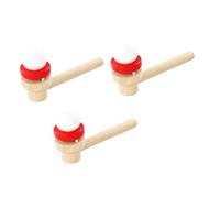 PERSELOSO 3Pcs Wooden Blow Ball Engaging Cognitive Playthings for Outdoor Balancing Game Develops Breath Control and Energy Understanding for Family Fun and Educational Activities
