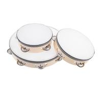 PERSELOSO 3PCS Wooden Handheld Tambourine for Musical Instruments for Preschool Education for Dance and Rhythm Development for Teachers