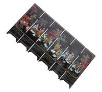 PERSELOSO 4-panel Chinese Style Folding Screen Mini Photography Prop Screen Model with Delicate Wood Structure for Home and Shop Decorations