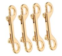 PERSELOSO 4 Pcs Brass Lobster Clasp Double Head Swivel Hooks 90mm for Bags Straps Leathercraft Purse Making Accessories