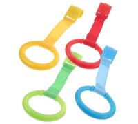 PERSELOSO 4pcs Baby Pull Rings Toddler Walking Assist Nursery Crib Hanging Hand Pull Rings Infant Stand up Learning Tools for Baby Development