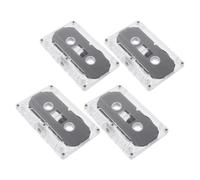 PERSELOSO 4pcs Blank Audio Tapes Blank Cassette Tape 30-minute Recording Cassette Retro Vintage Style Plastic Not Easy to Get Deformed Universal Size for Teaching Materials and DIY Black