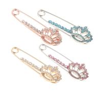 PERSELOSO 4pcs Cute Pin Badges Brooches for Women Lapel Pins for Clothes Decor Crown Design
