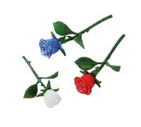 PERSELOSO 4pcs DIY Crystal Epoxy Rose Model Set Miniature White Rose Flowers for Home and Store Decoration Plastic and Resin Material for Crafting and Coloring Yourself