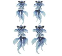 PERSELOSO 4pcs Goldfish Design Clothes Patches DIY Applique Embroidered Thread Beautiful Lifelike Goldfish Shape Patch for Clothes Shoes DIY Personal Use