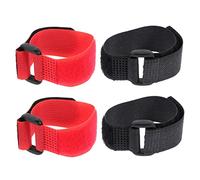 PERSELOSO 4pcs Hook Rooster Neck Rings Noise Reducing Poultry Collars for Crowing Control Farm Chicken Neck Bands with Upgraded Design in Black and Red