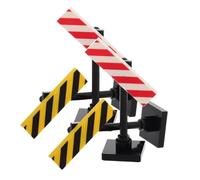 PERSELOSO 4pcs Military Warning Sign Model Set Realistic Traffic Signs for Kids DIY Building Blocks Educational Playset for Home and Classroom Learning