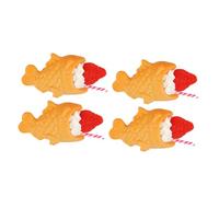 PERSELOSO 4pcs Realistic Taiyaki Fish Snack Keychain Cute Japanese Snack Pendant Bag Ornament Lovely Food Key Ring Accessories for Backpack Decoration Gift for Festivals and Birthdays