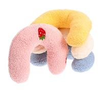 PERSELOSO 4Pcs U Shaped Cat Neck Pillow Lightweight and Portable Stuffed Sleeping Pillows for Kittens Cervical Spine Protection Adorable Design White Yellow for Small Pets