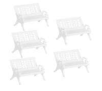 PERSELOSO 5 Pcs Mini Plastic Chairs for Miniature Scenes Lightweight Furniture Elegant Park Bench Ornaments for Desktop Decoration and Various Styles