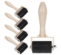 PERSELOSO 5 Pcs Printmaking Brayer Rollers Set, Ink Rollers for Art Printing and Stamping, Rubber Handle DIY Craft Tools for Block Printing and Relief Prints
