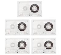 PERSELOSO 5 Set Blank Cassette Tape, 45 Minute Audio Cassette Tapes with Clear Storage Cases, Reusable Empty Recorder for Language Learning, Lectures, Meetings