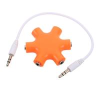 PERSELOSO 5 Way 3.5mm Stereo Sound Adapter Cable with Compact Portability and Multiple Connections, Multi Device Audio Splitter for Daily Use and Party, Plastic and Alloy Material