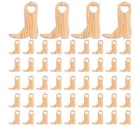 PERSELOSO 50pcs Mini Wood Ornaments for Crafts Wooden Cowboy Boot Decor Lightweight DIY Craft Decorations with Easy Hanging Suitable for Handicraft and Home Use