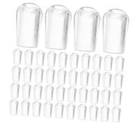 PERSELOSO 50pcs PVC Rubber Covers for Metal Tubing Wire Hangers Transparent White End Caps with Inner Screw Thread Protectors for Hanging Hooks Garment Protection and Screw Security