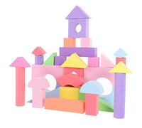 PERSELOSO 52Pcs EVA Foam Building Blocks Set for Toddlers Educational Shape Cognition Toys Soft Stackable Blocks for Early Learning and Development