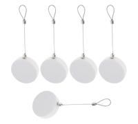 PERSELOSO 5pcs Anti Theft Wire Box Automatic Retractable Cable Case Self-Adhesive Design Steel Abs Material White Security Cable Lock for Exhibitions and Mobile Phone Shops Compatible