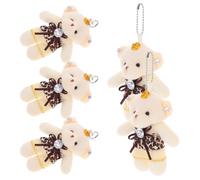 PERSELOSO 5pcs Mini Plush Bear Dolls Lightweight Soft Tiny Bear for DIY Decor Keychain Handbag Accessories with Comfortable Touching