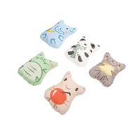PERSELOSO 5Pcs Plush Catnip Chew for Cats Interactive Teething Pet Supplies Includes Banana Elephant Hungry Snake Honey Bear Apple Character Reduces Boredom