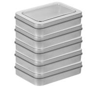 PERSELOSO 5pcs Portable Dental Floss Storage Box with Secure Closure and Antislip Matte Finish, Rectangular Iron and Plastic Case for Oral Care Tools, for Purse and Office Use