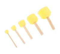 PERSELOSO 5pcs Pottery Sponge Brushes Set Wooden Handles for Clay Sculpting and Painting, Small Absorbent Sponge Sticks for Boys and Girls’ Art and Craft, Suitable for Pottery Throwing and Modelling