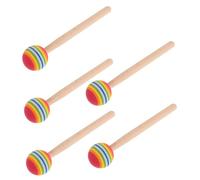 PERSELOSO 5pcs Wooden Drumsticks for Fun Percussion Musical Instruments for Group Play Skill Enhancement Bright Design for Boys