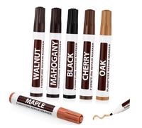 PERSELOSO 6 Pcs Furniture Touch Up Markers for Wooden Scratches Quick Drying Repair Pens with Colors Concealing Worn Blemishes Tables Cabinets Floors and Chairs