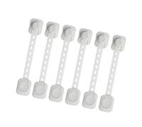 PERSELOSO 6 Pcs White Adjustable Baby Safety Drawer Locks with Strong Adhesive Tape, Abs Plastic Child Proof Cabinet and Trash Can Locks to Protect Children from Accidental Injury