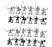 PERSELOSO 60pcs Medieval Soldier Action Figures for Boys Plastic Warriors Archaic Knights Army Men Playset with Detailed Sculpting and Painting for Collection and Play