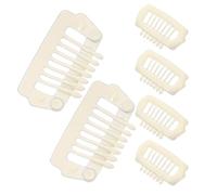 PERSELOSO 6pcs Beige Abs Pet Hair Clip Accessories for Puppies and Cats, Engineered for Stability and Reducing Stray Hairs, for Daily Grooming and Casual Outings