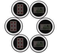 PERSELOSO 6pcs Funny Magician Mirror Prop Poker Card Close Up Magician Gimmick Gadget For Kids - Conjuring Performance For Stage And Beginner Tricks