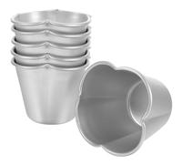 PERSELOSO 6pcs Multi-use Muffin Cups Mini Tart Shaper Aluminum Alloy Easy to Use Non-Stick Baking Moulds Household Kitchen Bakeware