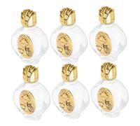 PERSELOSO 6pcs Refillable Glass Holy Water Bottles with Rose Topper Lid Portable Baptism Containers for Christian Church Ceremony Multipurpose for Sacred Water Essential Oils and Religious