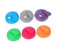 PERSELOSO 6pcs Reusable Silicone Can Covers for Wide Mouth Jars and Bottles Beverage Sealing Caps for Wine Beer Soda Leak Resistant Freshness Keepers with Snap Closure